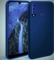 Луксозен силиконов гръб ТПУ ултра тънък МАТ за Huawei P30 Lite MAR-LX1 тъмно син 